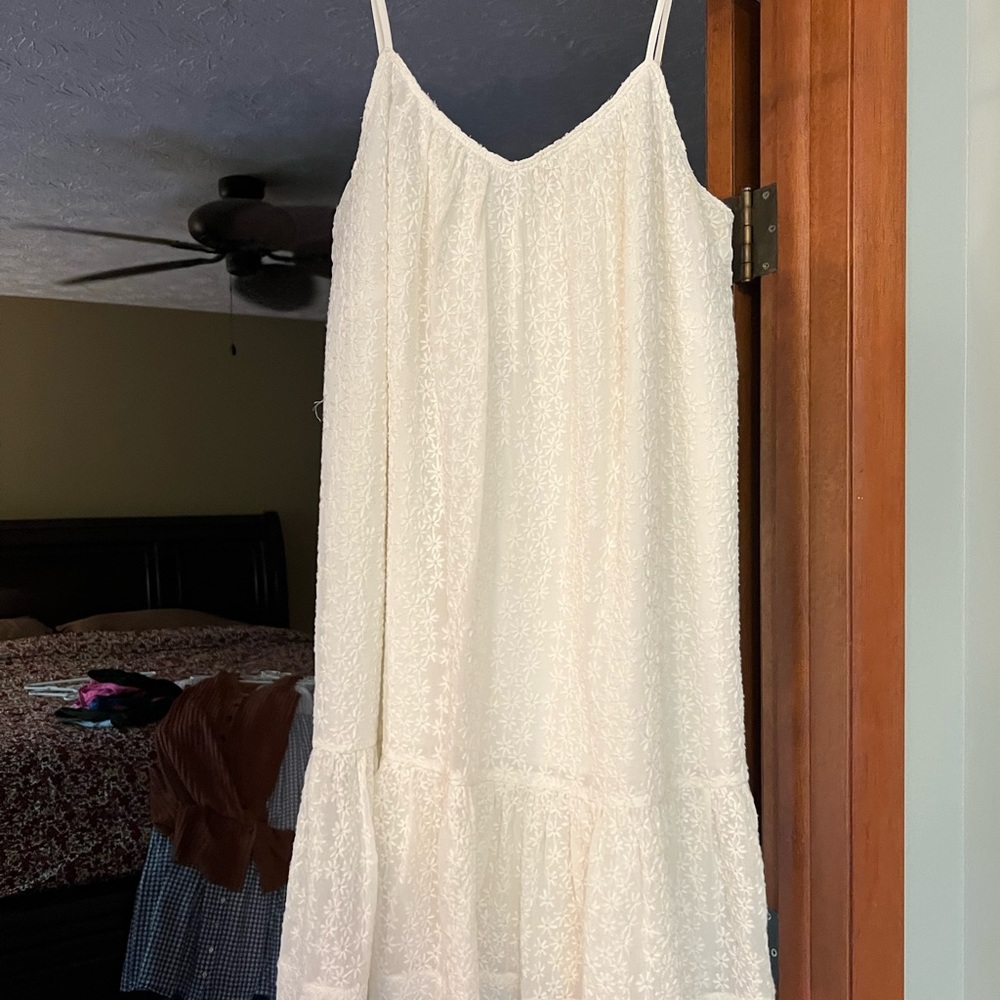 Gorgeous off white min dress from Madewell.
